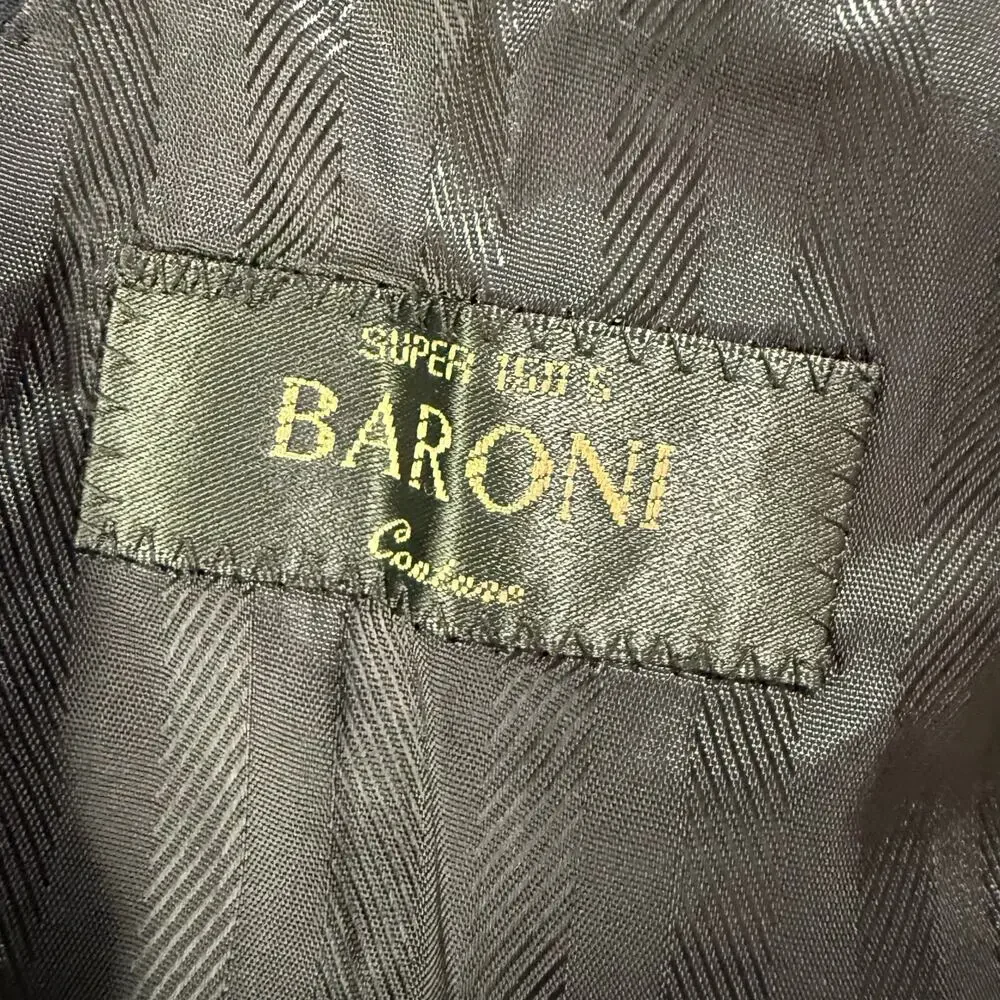 Baroni Men's Navy Super 150's Wool Sportscoat Blazer Jacket Size 44L